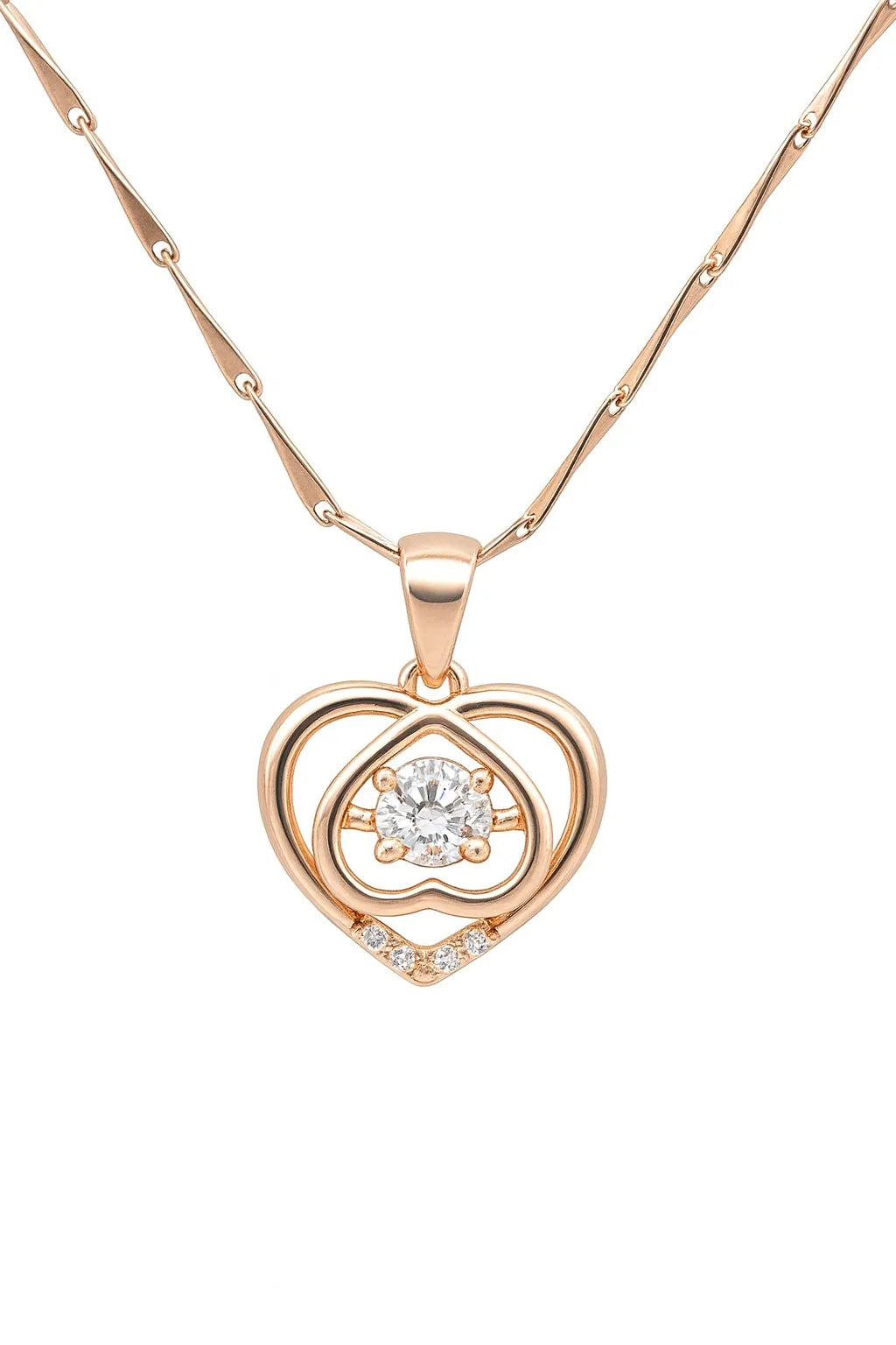 MIORA 925 Sterling Silver Heart Necklace