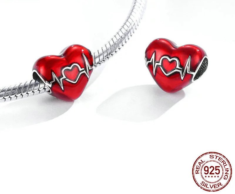 MIORA 925 Sterling Silver Heartbeat Bead