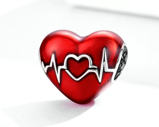 MIORA 925 Sterling Silver Heartbeat Bead