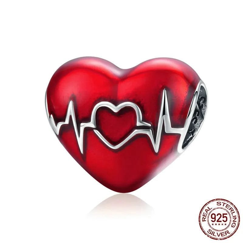 MIORA 925 Sterling Silver Heartbeat Bead