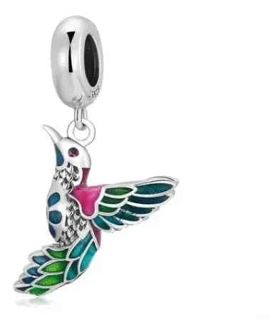 MIORA 925 Sterling Silver Hummingbird Charm