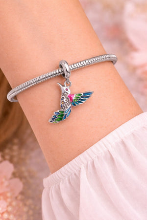 MIORA 925 Sterling Silver Hummingbird Charm