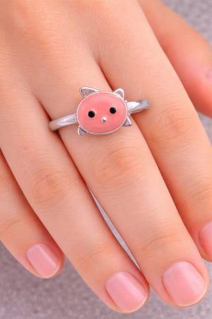 MIORA 925 Sterling Silver Kitty Face Ring
