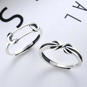 MIORA 925 Sterling Silver Knot U-Link Ring