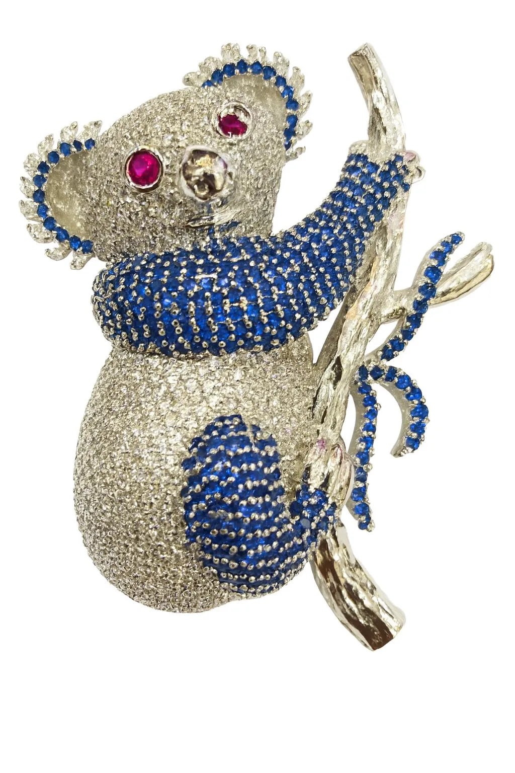 MIORA 925 Sterling Silver Koala Zirconia Brooch