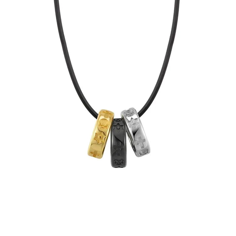 MIORA 925 Sterling Silver Leather Engraved Necklace