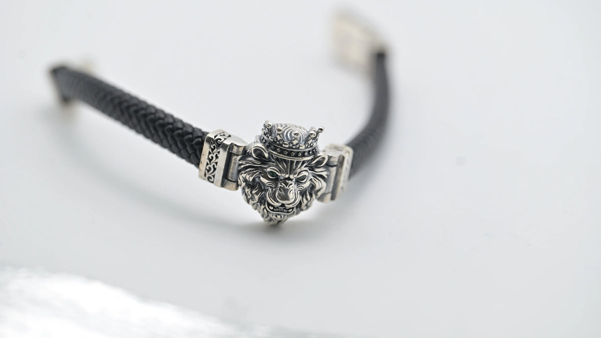 MIORA 925 Sterling Silver Lion Head Bracelet - image 3