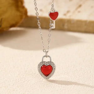 MIORA 925 Sterling Silver Lock Key Necklace - image 4