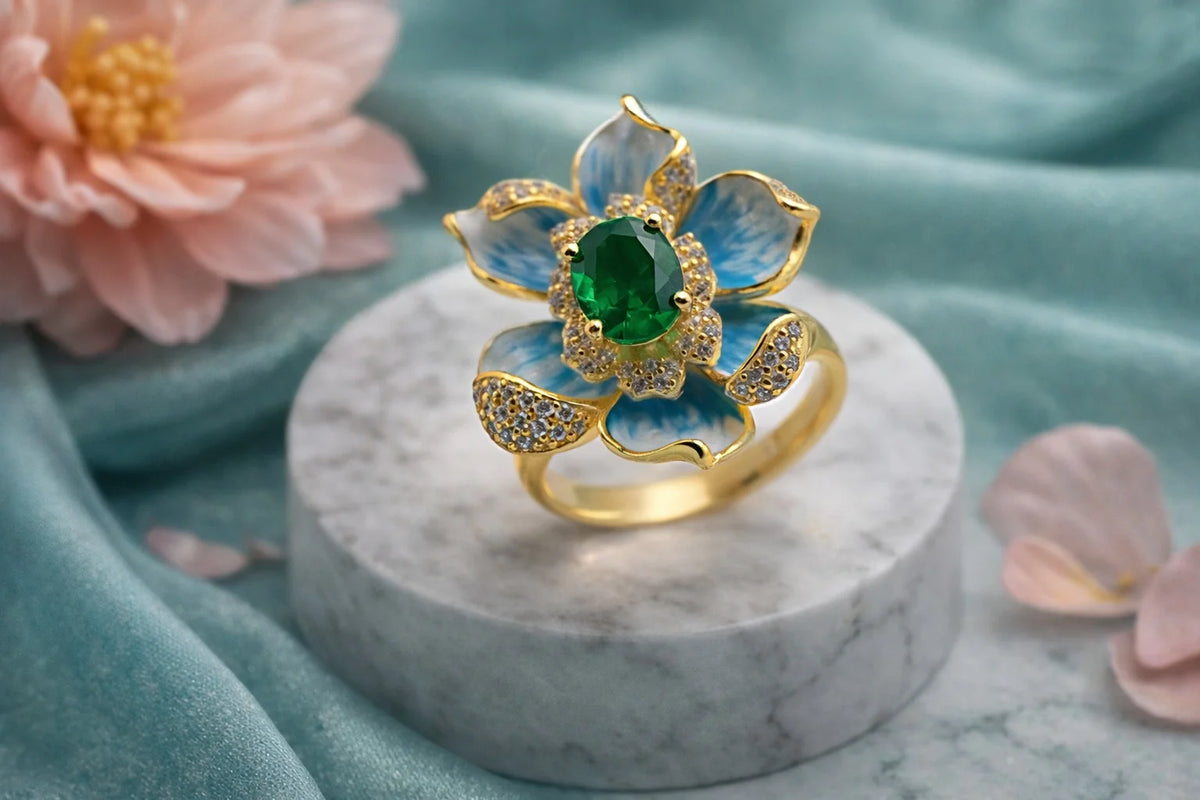 MIORA 925 Sterling Silver Lotus Bloom Ring - main image