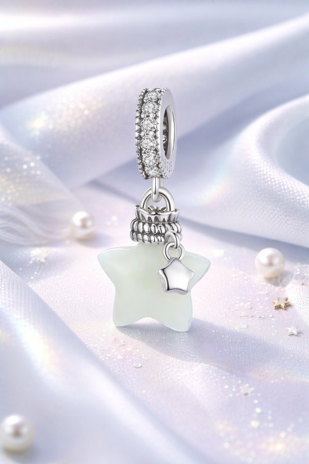 MIORA 925 Sterling Silver Luminous Star Charm