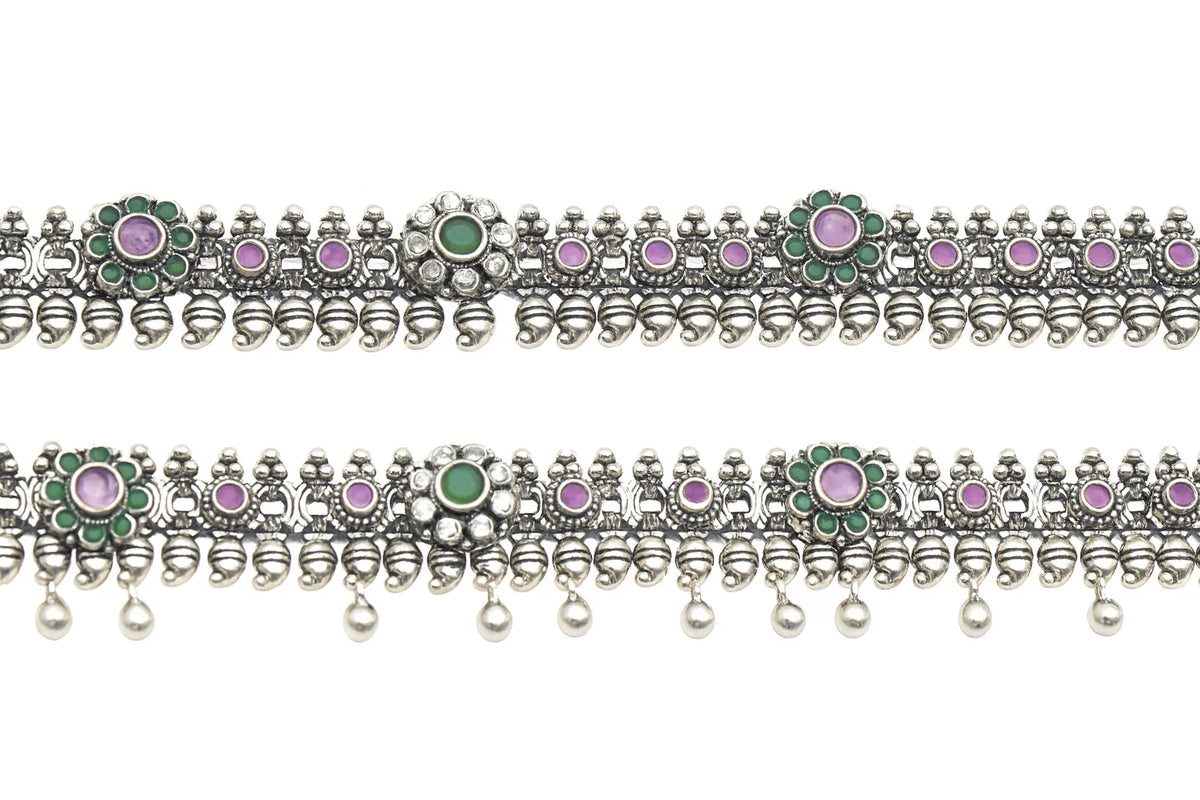 MIORA 925 Sterling Silver Luxmi Oxidised Anklet - image 3