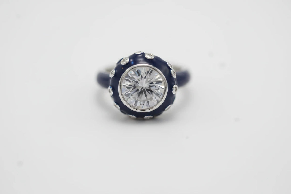 MIORA 925 Sterling Silver Midnight-Halo Zirconia Ring - image 3