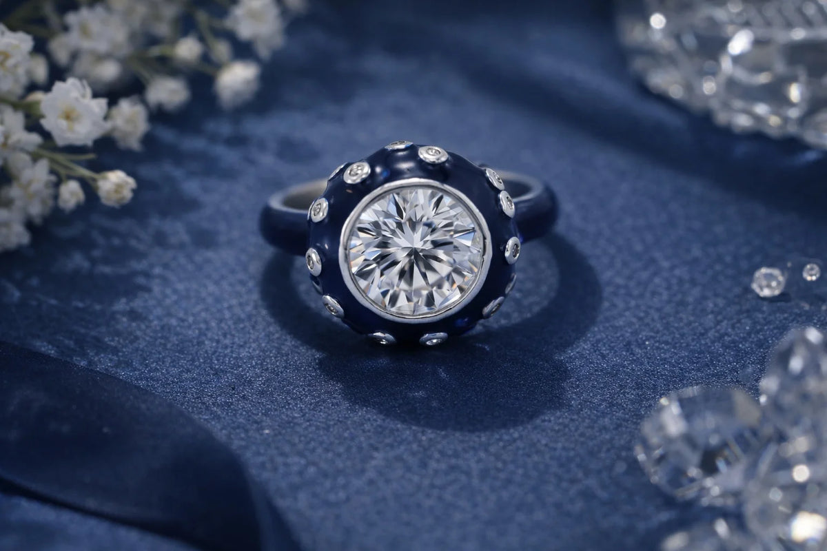 MIORA 925 Sterling Silver Midnight-Halo Zirconia Ring - main image