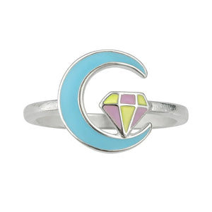MIORA 925 Sterling Silver Moon Gem Ring