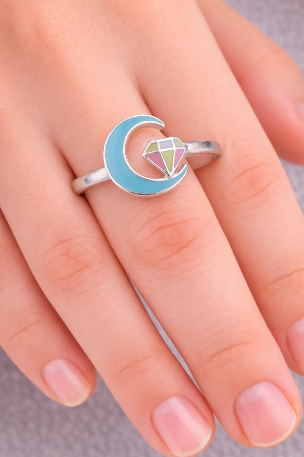 MIORA 925 Sterling Silver Moon Gem Ring