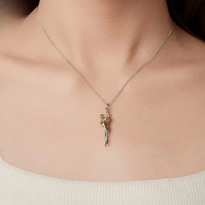 MIORA 925 Sterling Silver Mother & Child Embrace Necklace