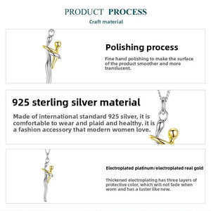 MIORA 925 Sterling Silver Mother & Child Embrace Necklace