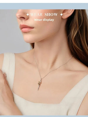 MIORA 925 Sterling Silver Mother & Child Embrace Necklace