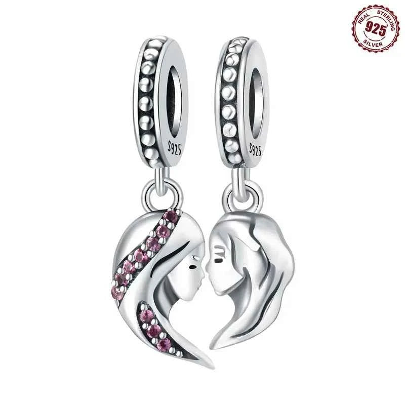 MIORA 925 Sterling Silver Mother-Daughter Zirconia Bead
