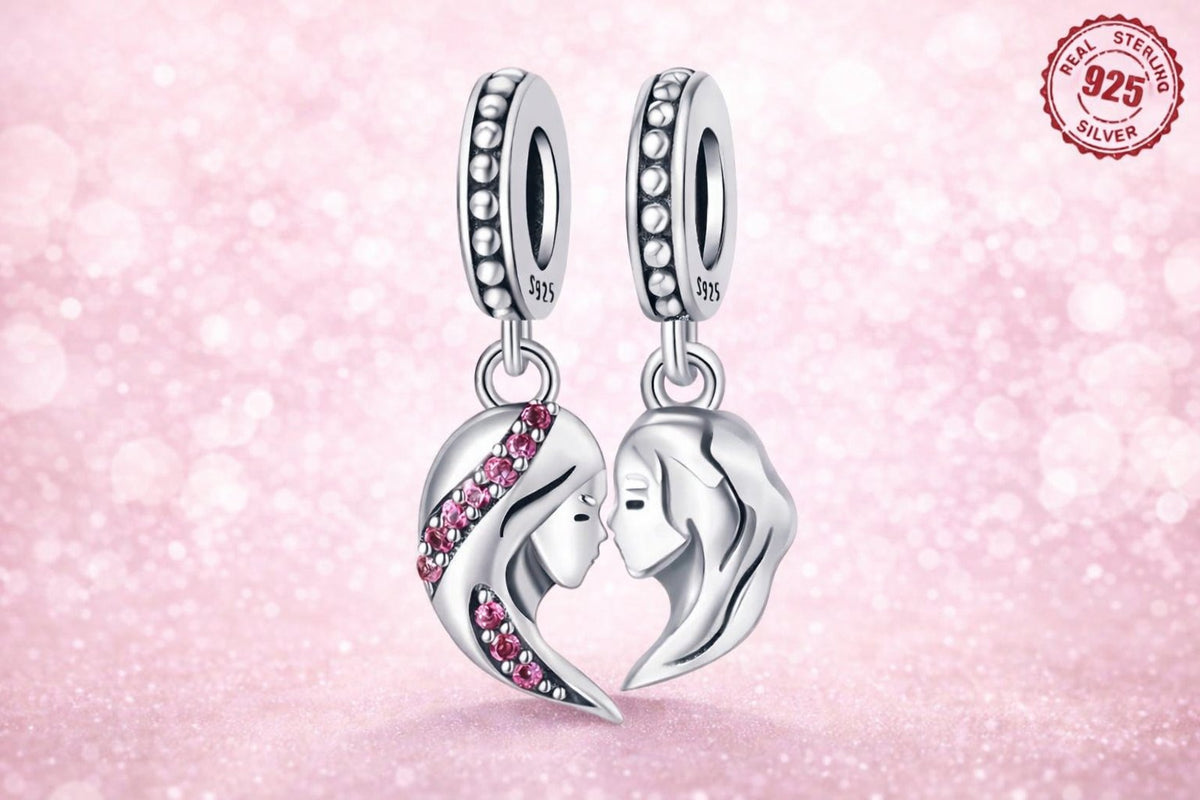 MIORA 925 Sterling Silver Mother-Daughter Zirconia Bead