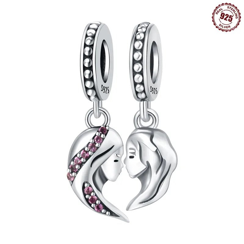 MIORA 925 Sterling Silver Mother-Daughter Zirconia Bead