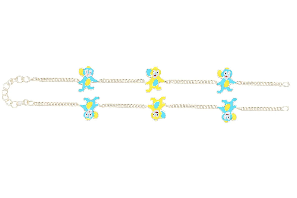 MIORA 925 Sterling Silver Mouse Enamel Anklet - image 3