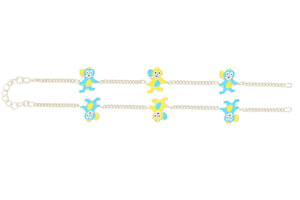 MIORA 925 Sterling Silver Mouse Enamel Anklet - image 3