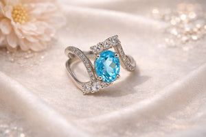 MIORA 925 Sterling Silver Ocean-Halo Zirconia Ring - image 4