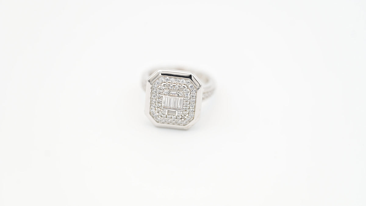 MIORA 925 Sterling Silver Octagon-Baguette Zirconia Ring - image 5