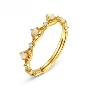 MIORA 925 Sterling Silver Opal-Crown Zirconia Ring
