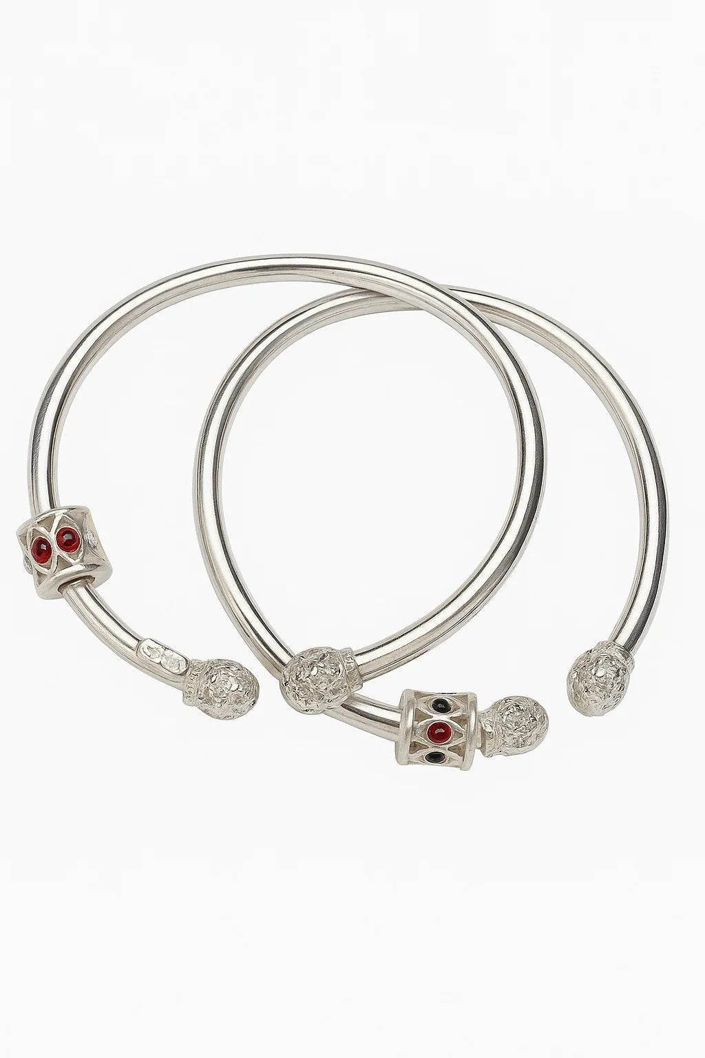 MIORA 925 Sterling Silver Open-Cuff Zirconia Kada