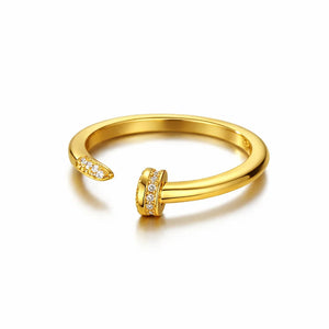MIORA 925 Sterling Silver Open-Geometric Zirconia Ring - image 3
