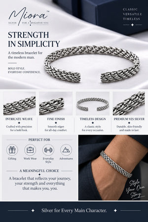 MIORA 925 Sterling Silver Open Rope Bracelet
