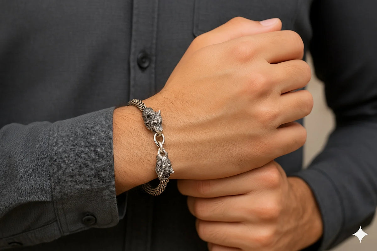 MIORA 925 Sterling Silver Oxidised Antique Bracelet