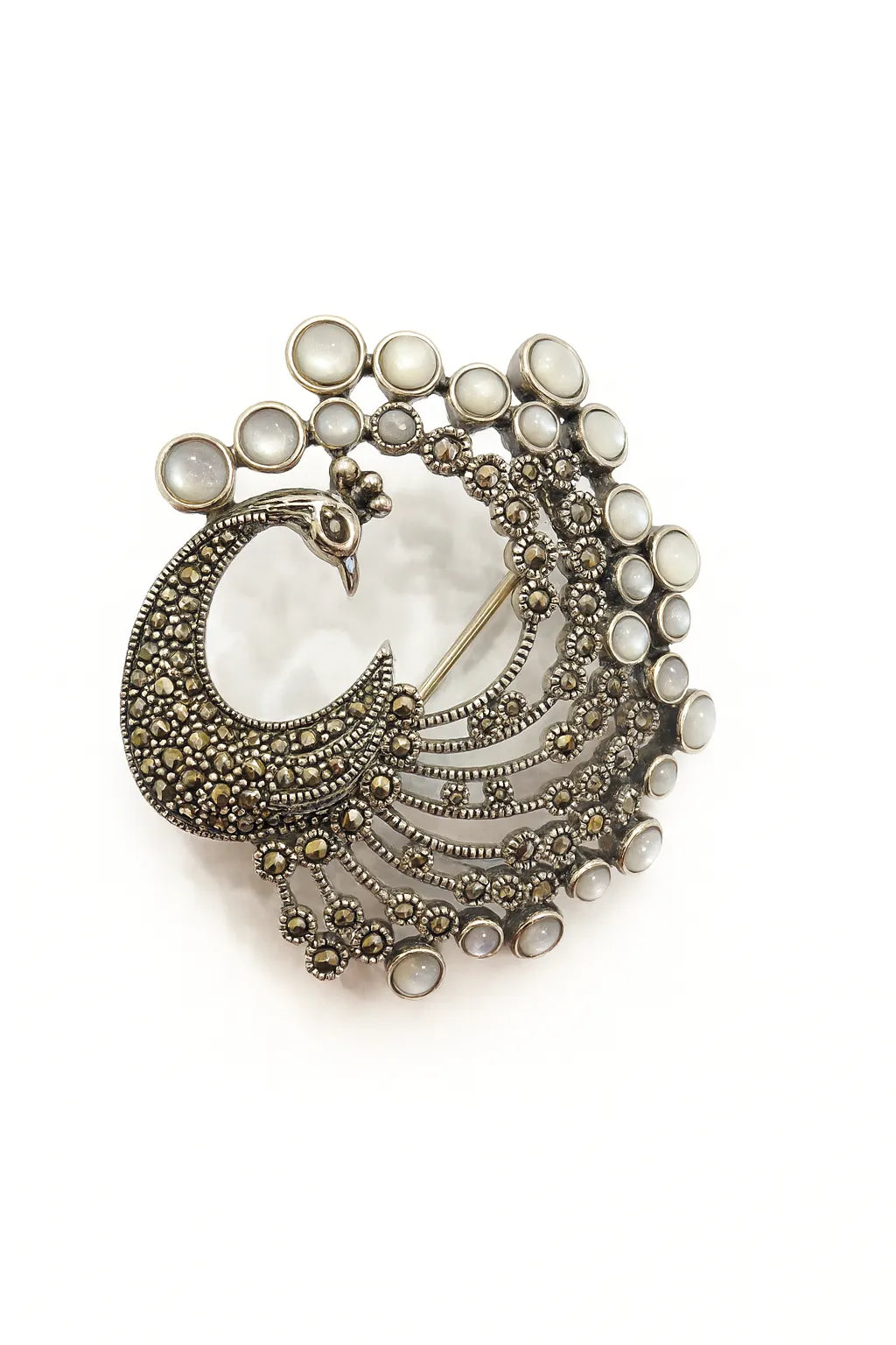 MIORA 925 Sterling Silver Peacock Zirconia Brooch - image 3
