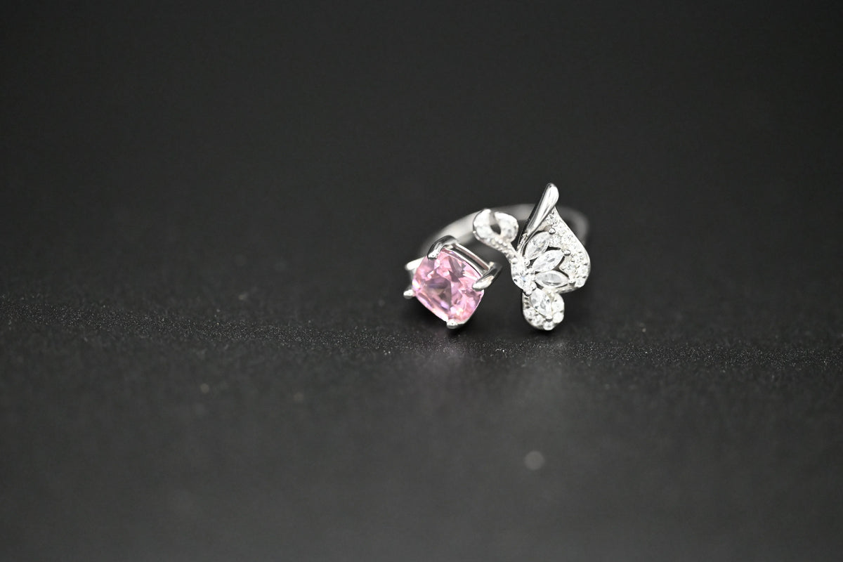 MIORA 925 Sterling Silver Pink-Butterfly Zirconia Ring - image 4