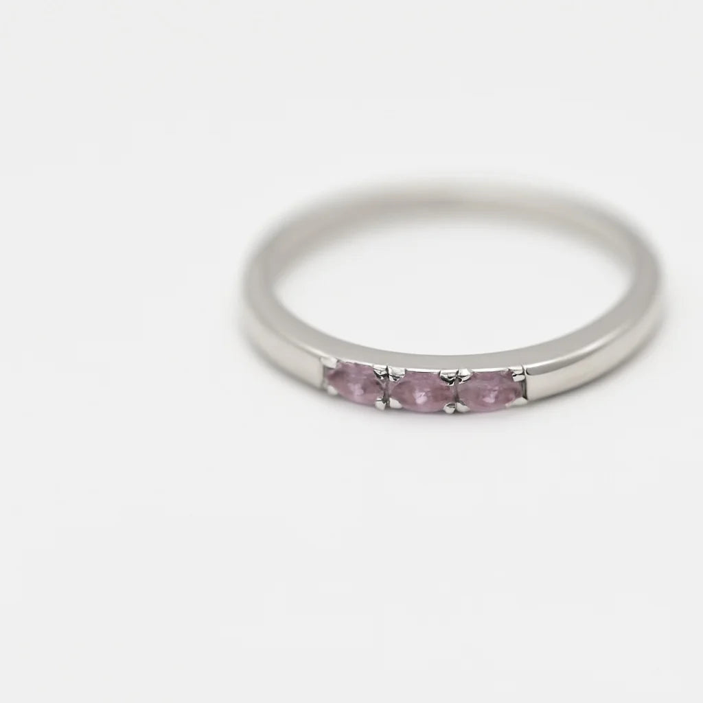 MIORA 925 Sterling Silver Pink-Sapphire Zirconia Ring - image 6