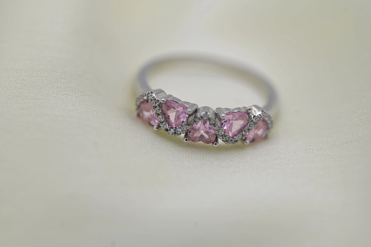 MIORA 925 Sterling Silver Princess-Cut-Chevron Zirconia Ring - image 4
