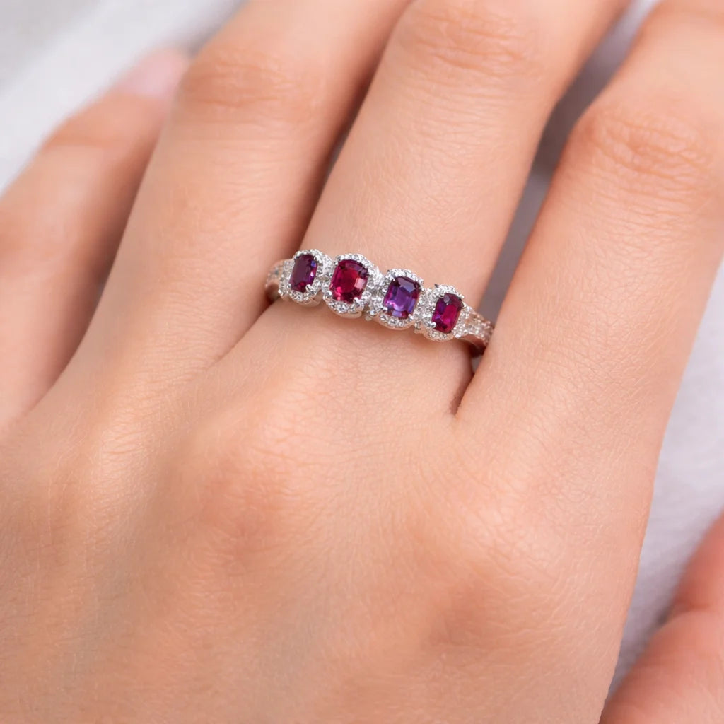 MIORA 925 Sterling Silver Princess-Cut-Chevron Zirconia Ring - image 8