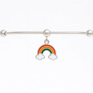 MIORA 925 Sterling Silver Rainbow Charm Anklet - image 3