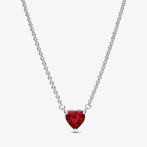 MIORA 925 Sterling Silver Red-Heart Zirconia Necklace - image 3