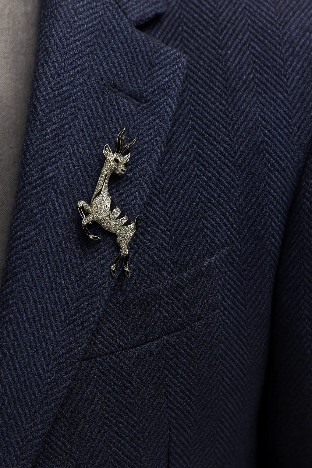 MIORA 925 Sterling Silver Regal-Deer Zirconia Brooch