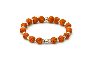 MIORA 925 Sterling Silver Rudraksha Bead Bracelet