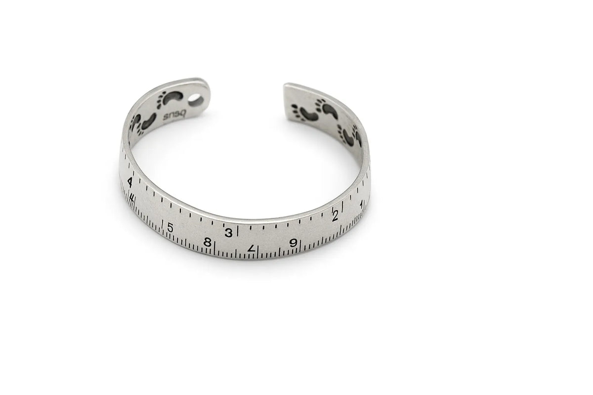 MIORA 925 Sterling Silver Ruler-Design Open Bracelet