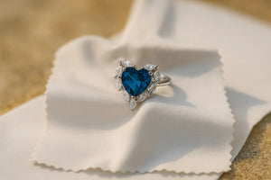 MIORA 925 Sterling Silver Sapphire-Heart Zirconia Ring - image 3