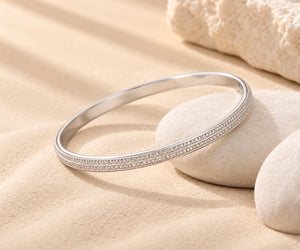 MIORA 925 Sterling Silver Sculpted Bangle - main image
