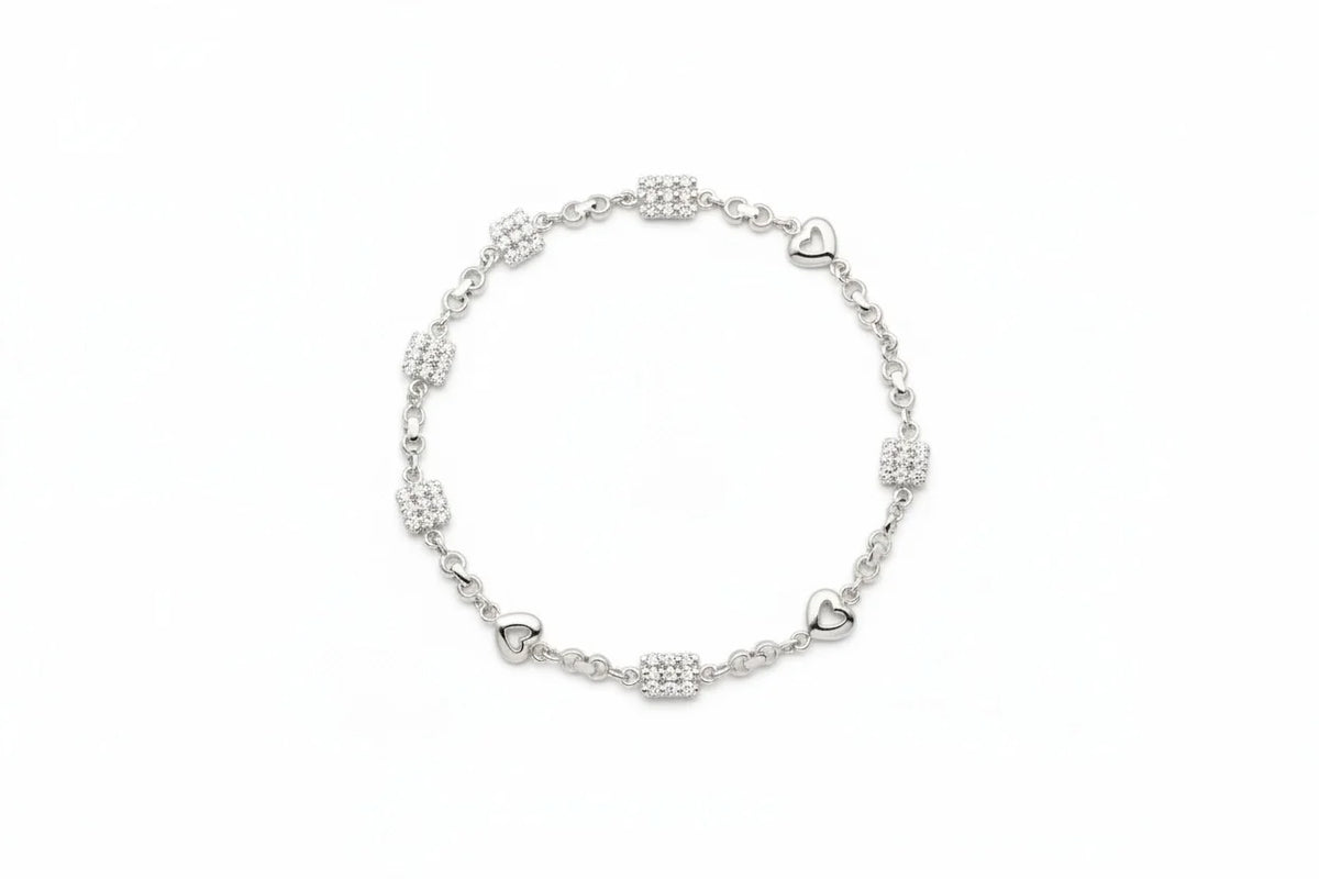 MIORA 925 Sterling Silver Seren-Heartfall Zirconia Bracelet - image 3