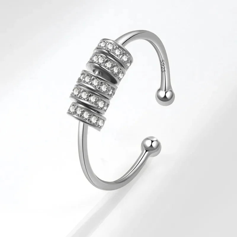 MIORA 925 Sterling Silver Spinner Bead Ring - image 3