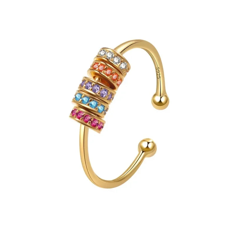MIORA 925 Sterling Silver Spinner Bead Ring - image 4