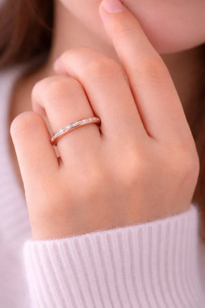 MIORA 925 Sterling Silver Stacking Zirconia Ring